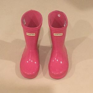 Hunter Glossy Pink Toddler Girls Size 8 Rain Boots